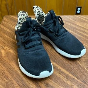 Black Animal Print Cloud-foam Adidas Tennis Shoes